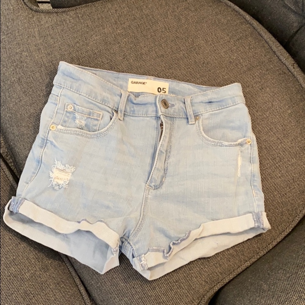 High waisted denim shorts